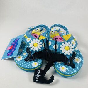 Toddler Girls Size 5 6 Peppa Pig Flip Flops w/ Strap - Sandals